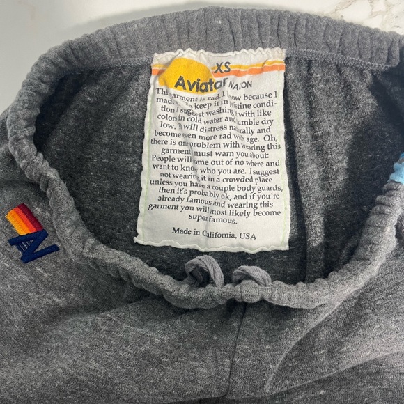 AVIATOR NATION 5 STRIPE SWEATPANTS - HEATHER GREY // BLUE XS - Picture 3 of 3